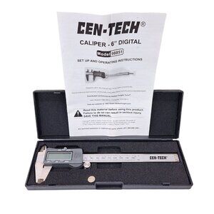 Cen-Tech 6" Digital Caliper LCD Display Model #98851 New Batteries With Case